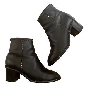 EUC Rag & Bone Black Willow Stud Boot Leather Ankle Booties Size 37